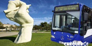 Vista del autobús con trayecto Sant Joan d'Alcante a Universidad de Alicante