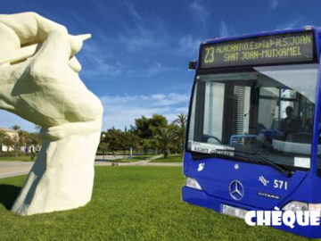 Vista del autobús con trayecto Sant Joan d'Alcante a Universidad de Alicante