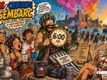 viñeta pop art del Desembarc de La Vila Joiosa a las seis de la mañana