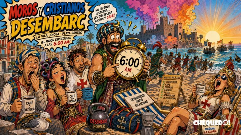 viñeta pop art del Desembarc de La Vila Joiosa a las seis de la mañana