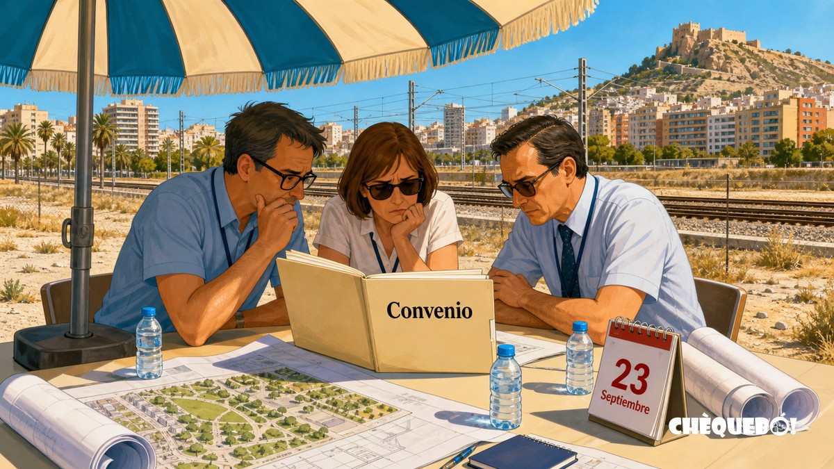 reunión técnica satírica sobre el convenio del Parque Central de Alicante