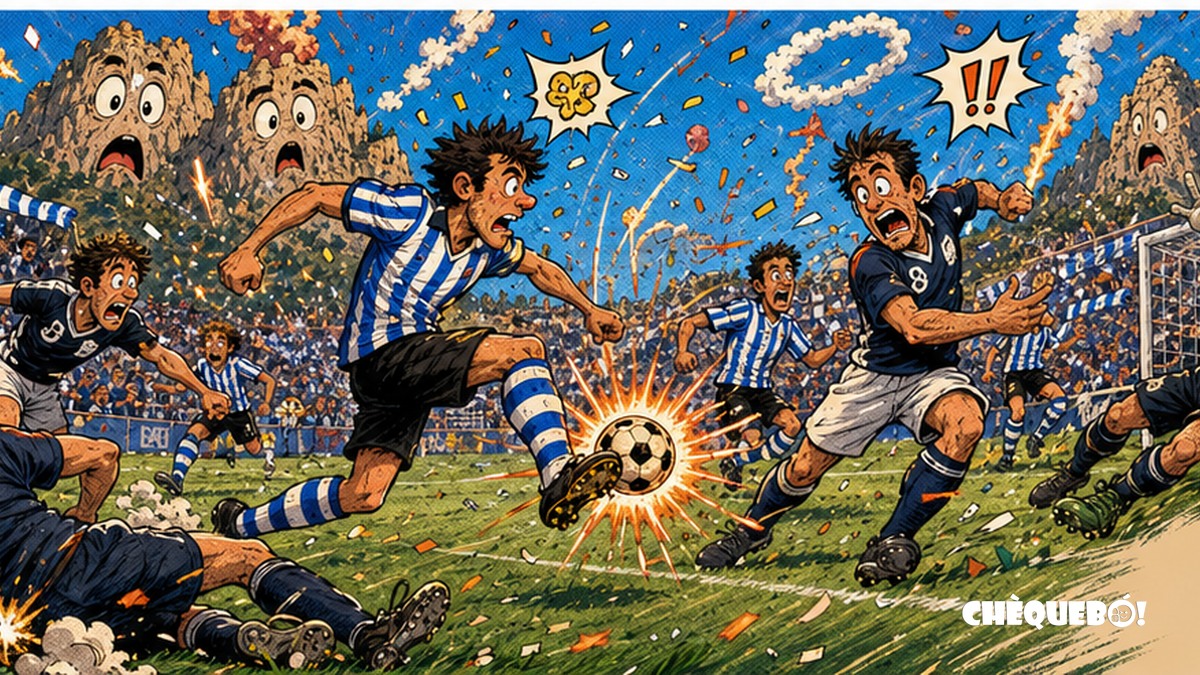 viñeta pop art del Alcoyano contra el Hércules en El Collao con balón explosivo