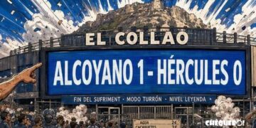 viñeta pop art del marcador Alcoyano 1-0 Hércules en El Collao