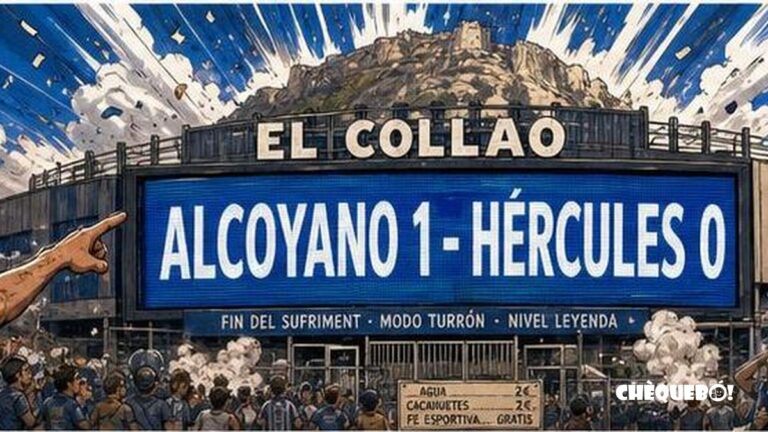 viñeta pop art del marcador Alcoyano 1-0 Hércules en El Collao