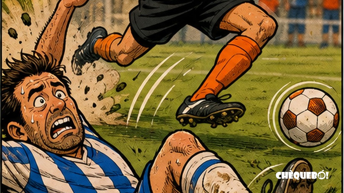 viñeta pop art de jugada de pretemporada entre Hércules y Valencia sin escudos reales
