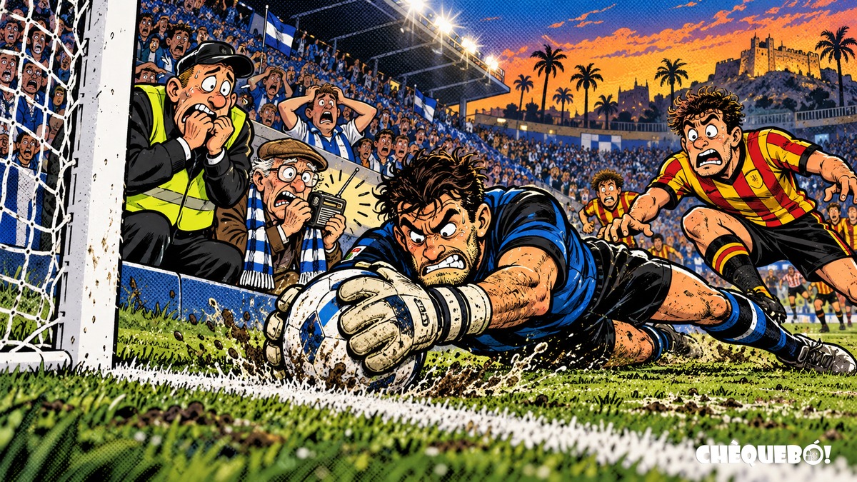 viñeta pop art del Hércules protegiendo el 1-0 ante el Sant Andreu