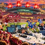 Viñeta satírica del Nàstic-Hércules 4-2 con cuatro alarmas en el Nou Estadi